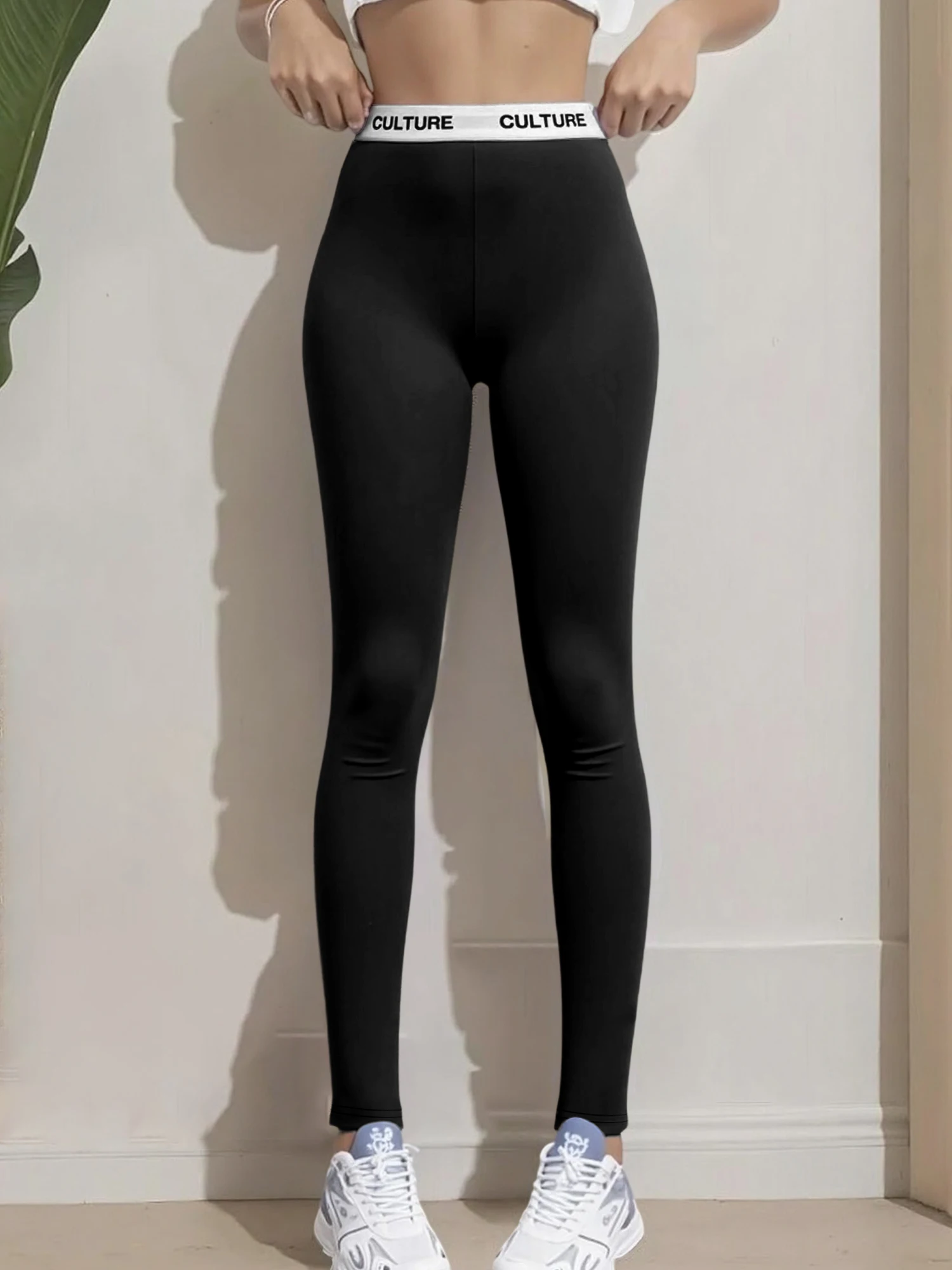 

Минималистичные облегающие леггинсы с высокой талией для женщин, однотонные, с эффектом утяжки живота, из мягкой ткани, не мнущиеся, для офиса и повседневных поездок