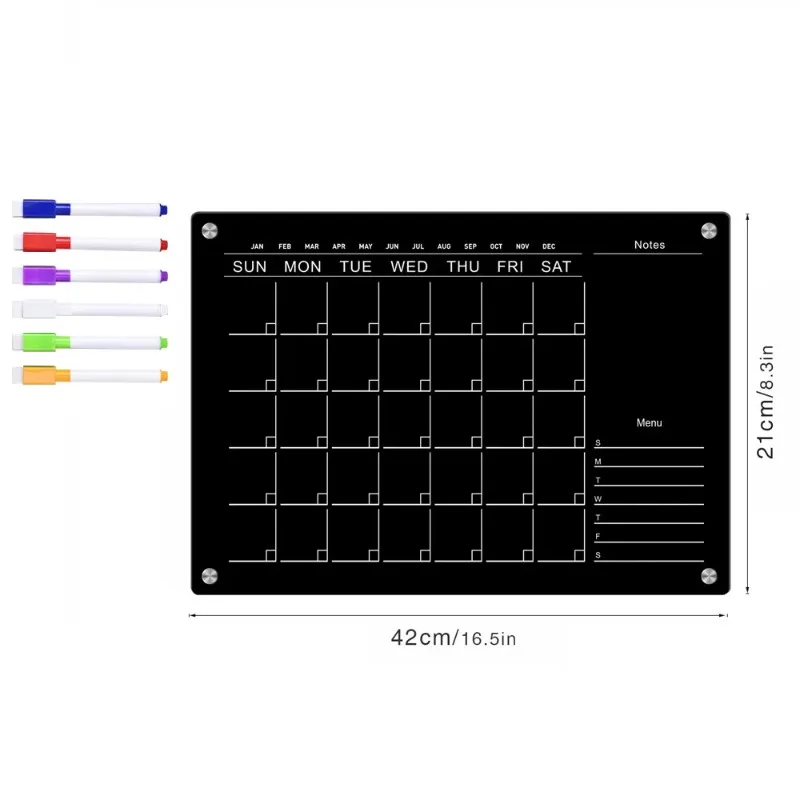 Magnetic Calendar For Fridge Acrylic Calendar Message Board Monthly Weekly Calendars Reusable Board household Dry Erase Boards