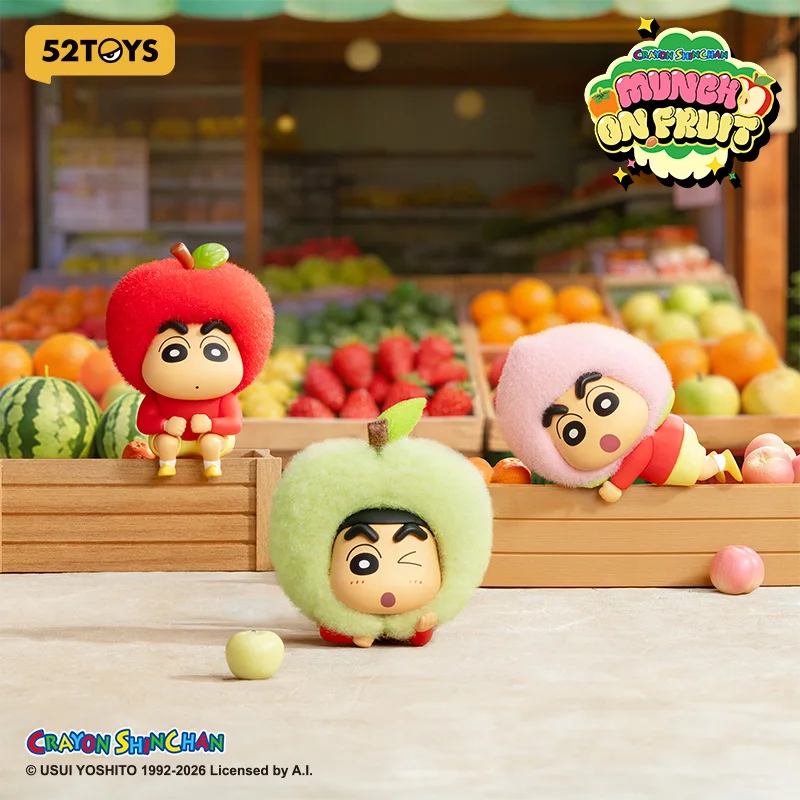 

52TOYS Mystery Box Crayon Shinchan Munch On Fruit Series Blind Box Random 1PC Cute Action Figure Collectible Toy Desktop Decorat