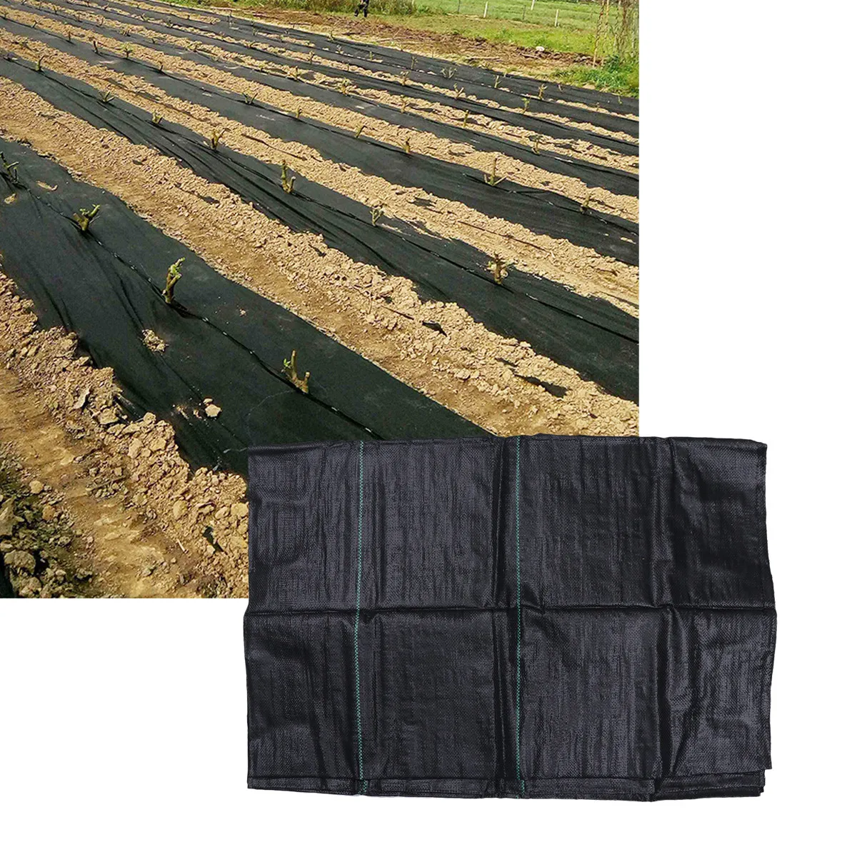 6Pcs PP Weed Barrier Fabric Black 1x20m Garden Landscape Orchard Ground Cover Weeding Cloth Control Cloth for Driveway Pathway