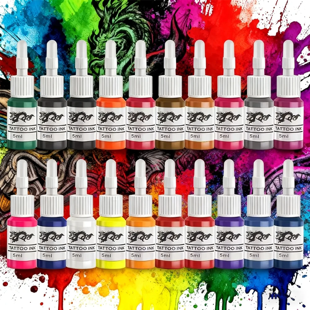 

Разноцветные 10/20/40 шт. профессиональные чернила для татуировки, пигмент для рисования, полупостоянные краски для татуировок, принадлежности для красоты тела, инструменты для макияжа