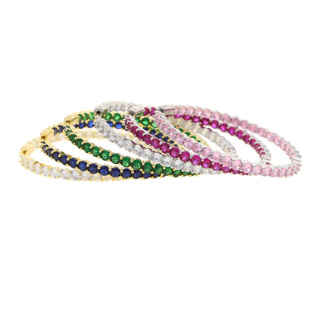 Rainbow Cz Hoops Earrings 60mm Hoop Round Dangle Earring Jewelry Women Crystal Cz Diamante Rhinestone Large Hip Hop Earring