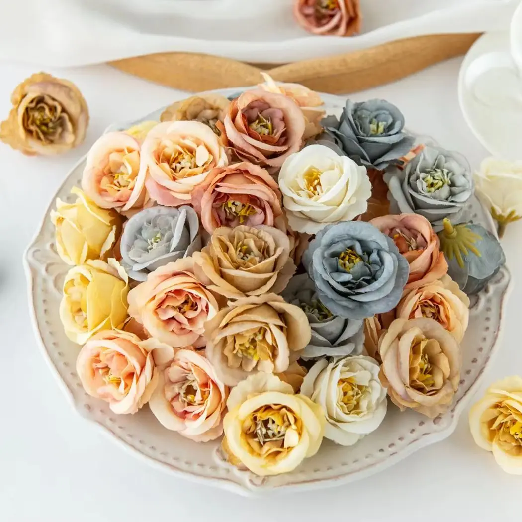 

10pcs Artificial Flower silk Rose Head Diy gift candy box Christmas Home festival party Outdoor Garden arch Decor Wedding bridal
