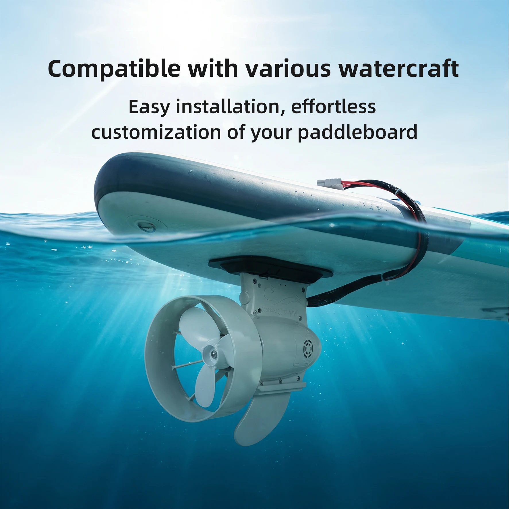 

Fish Fin Motor 1500W Electric Underwater Thruster for Fishing SUP Paddle Board Kayak Boat Power Fin Remote Control 24V 60Ah