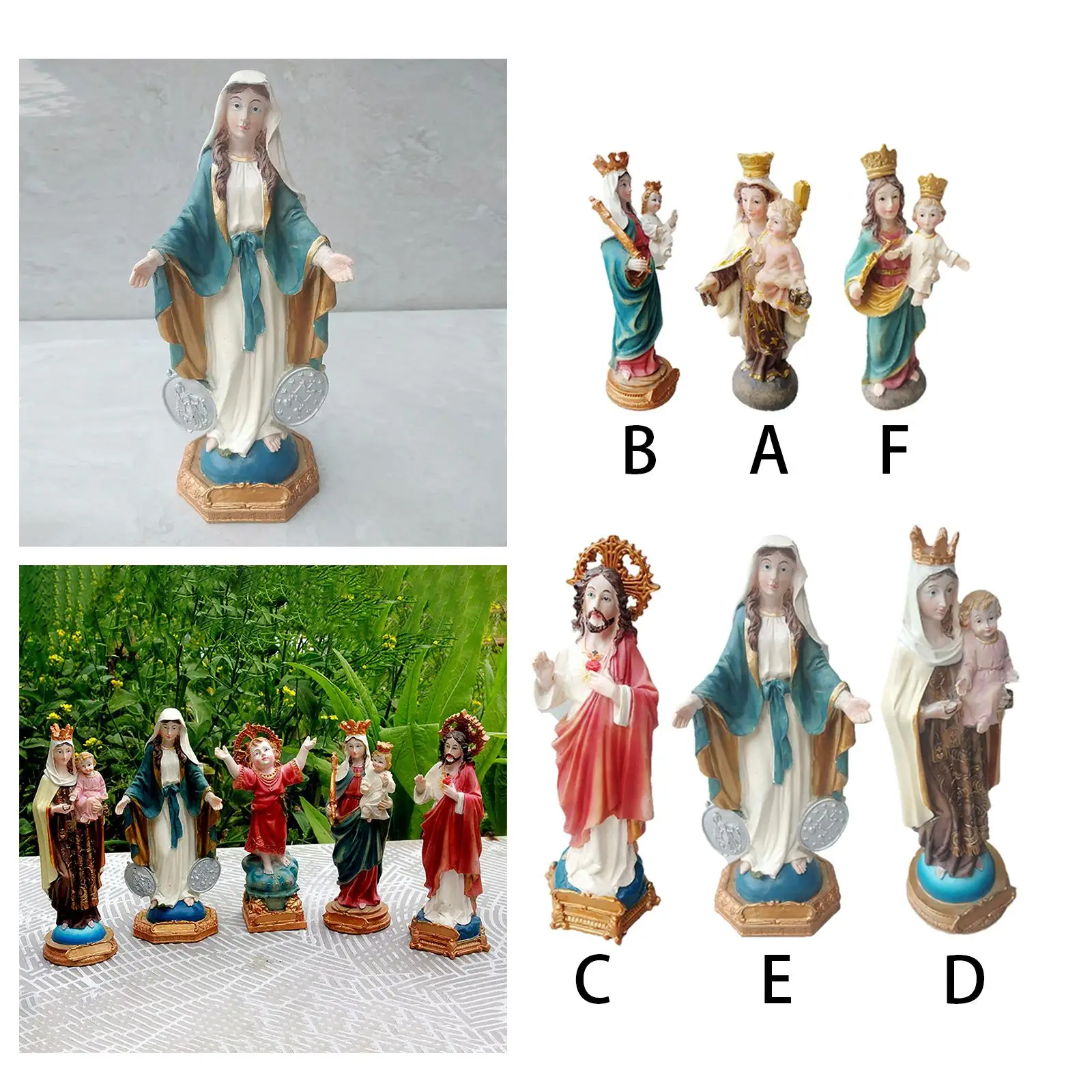 Sacred Nativity Figurine Statue Scene Religiousian Spiritualmas Worship Supplies Mary/ Home Tabletop Decor