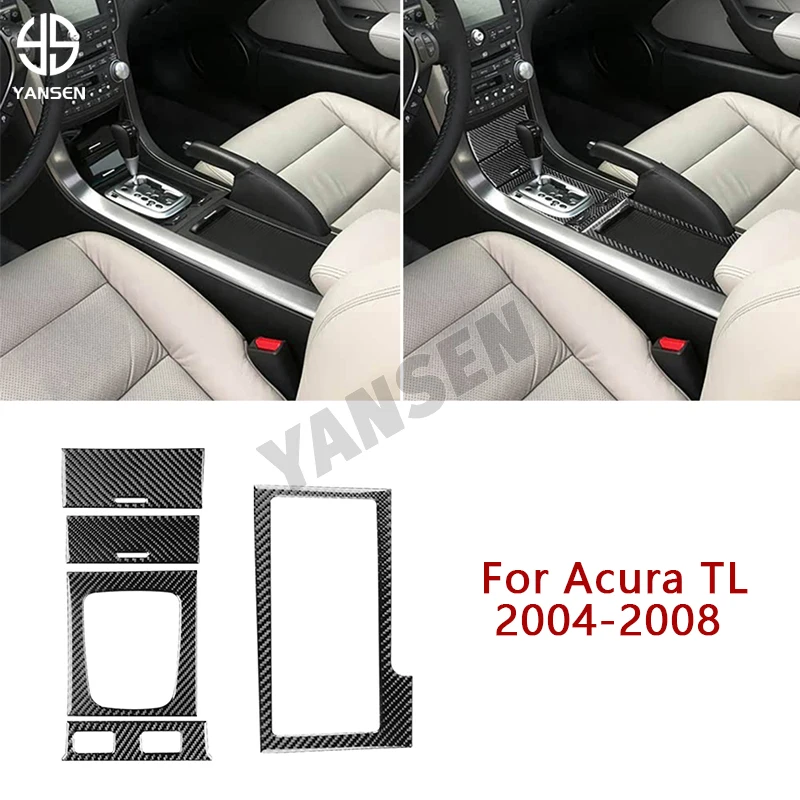 

Car Center Gear Shift Panel Cover Trim Carbon FiBer Sticker For Honda Acura TL 2004 2005 2006 2007 2008 Accessories