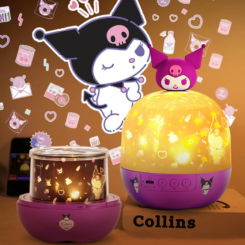 

Sanrio Kuromi starry sky projection light Girl birthday Gift Cinnamoroll Music Box music starry sky light night light