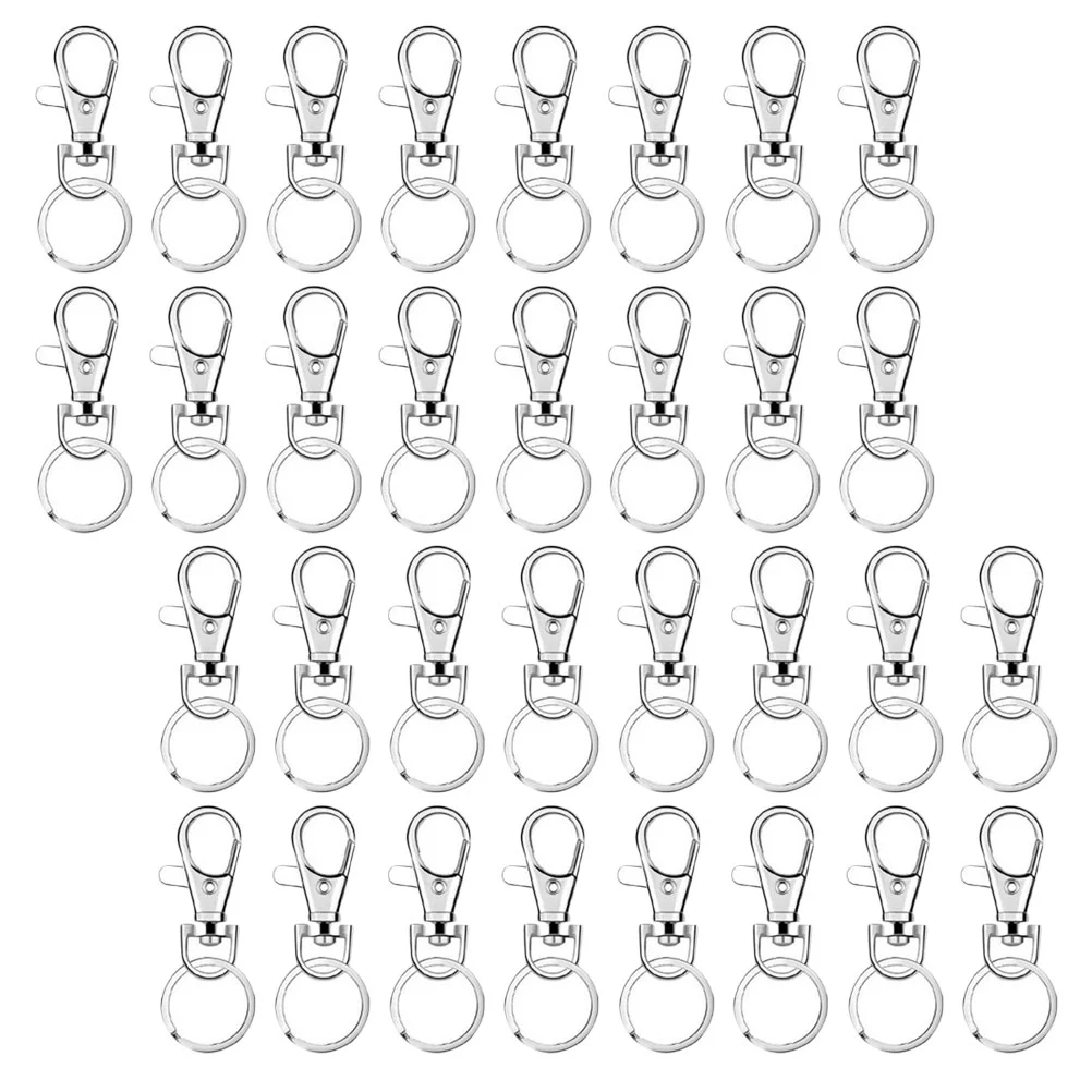 

160 Pcs Key Ring Chain Clip Keychain Accessory Metal Dog Buckle Bags 36X1X05CM Durable Swivel Clasps Silver Buckles