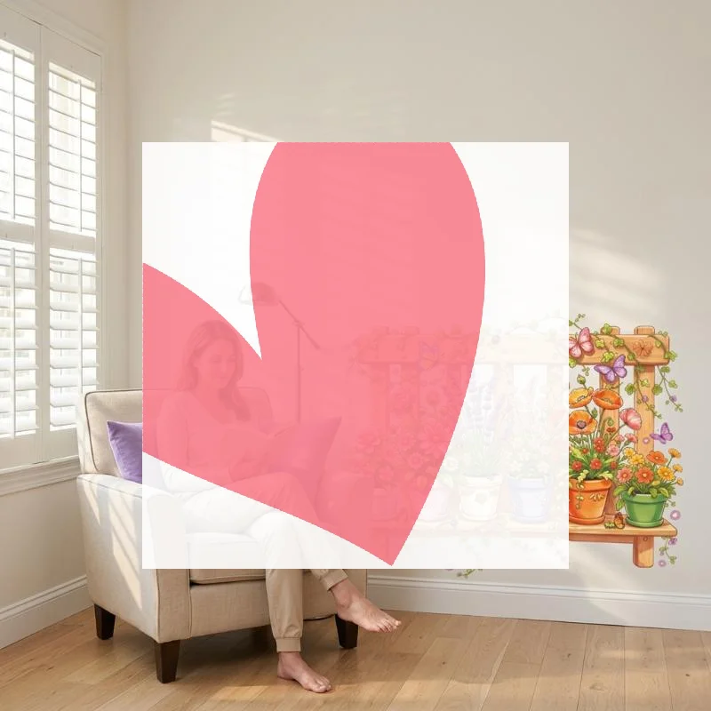 Removable Potted Flower Fence Wall Decal Lovely Butterfly Pattern Self-Adhesive for Bedroom Kids Playroom Wall Decor