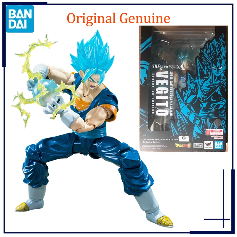 Original Genuine Bandai Anime Dragon Ball SUPER SAIYAN GOD SUPER SAIYAN VEGITO -Exclusive Edition- SHF Model Toys Action Figure