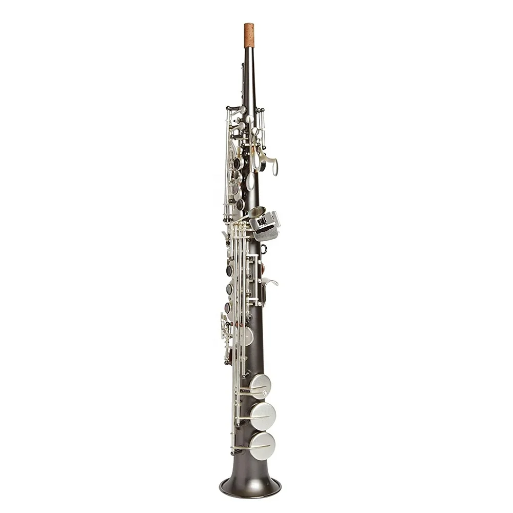Bb Tone One-Piece Soprano Saxophone Black Nickel Silver Matt Professional Woodwind Instrument