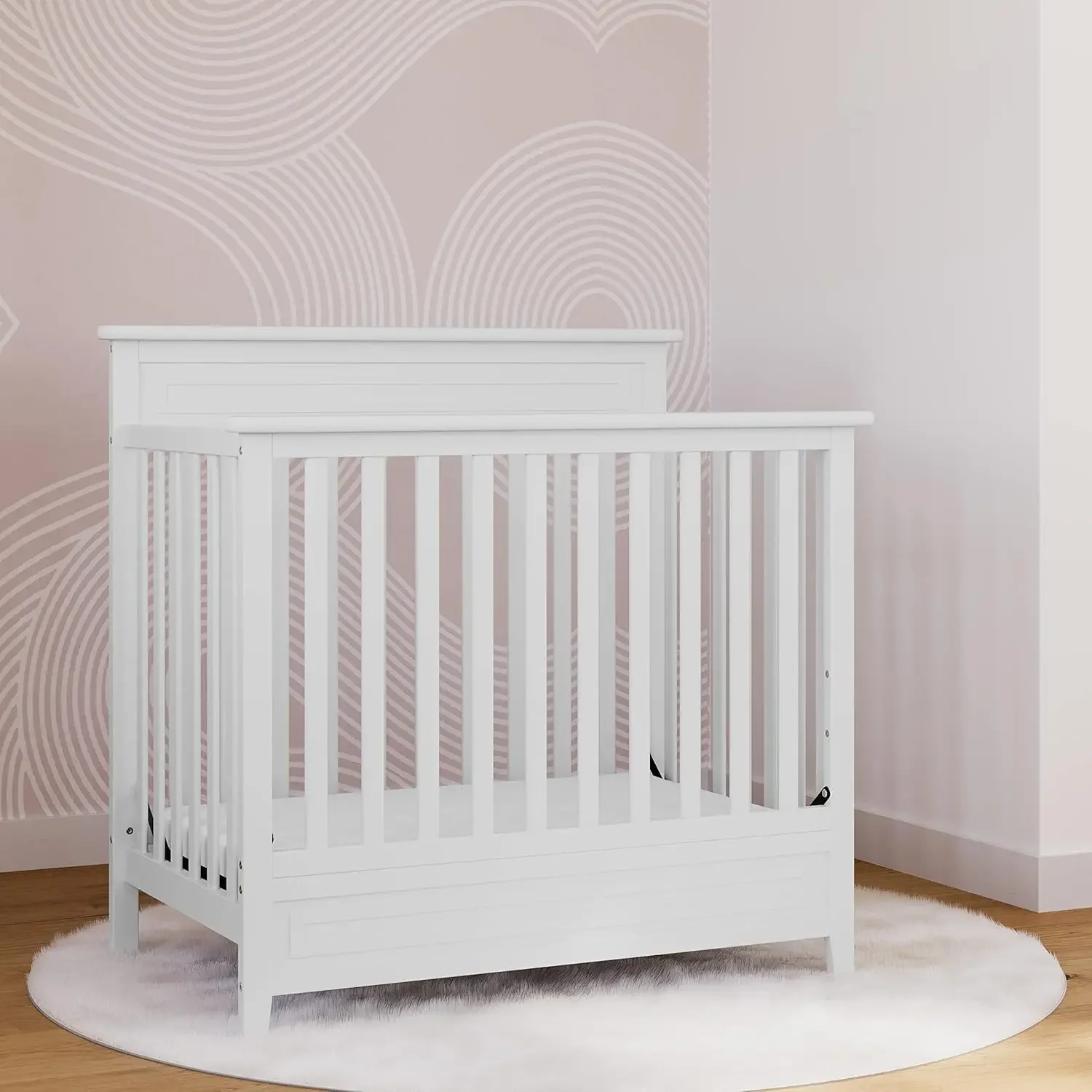 Converts to Daybed and Twin-Size Bed, Includes Bonus 2.75-inch Mini Crib Mattress, Mini Crib with Mattress Included