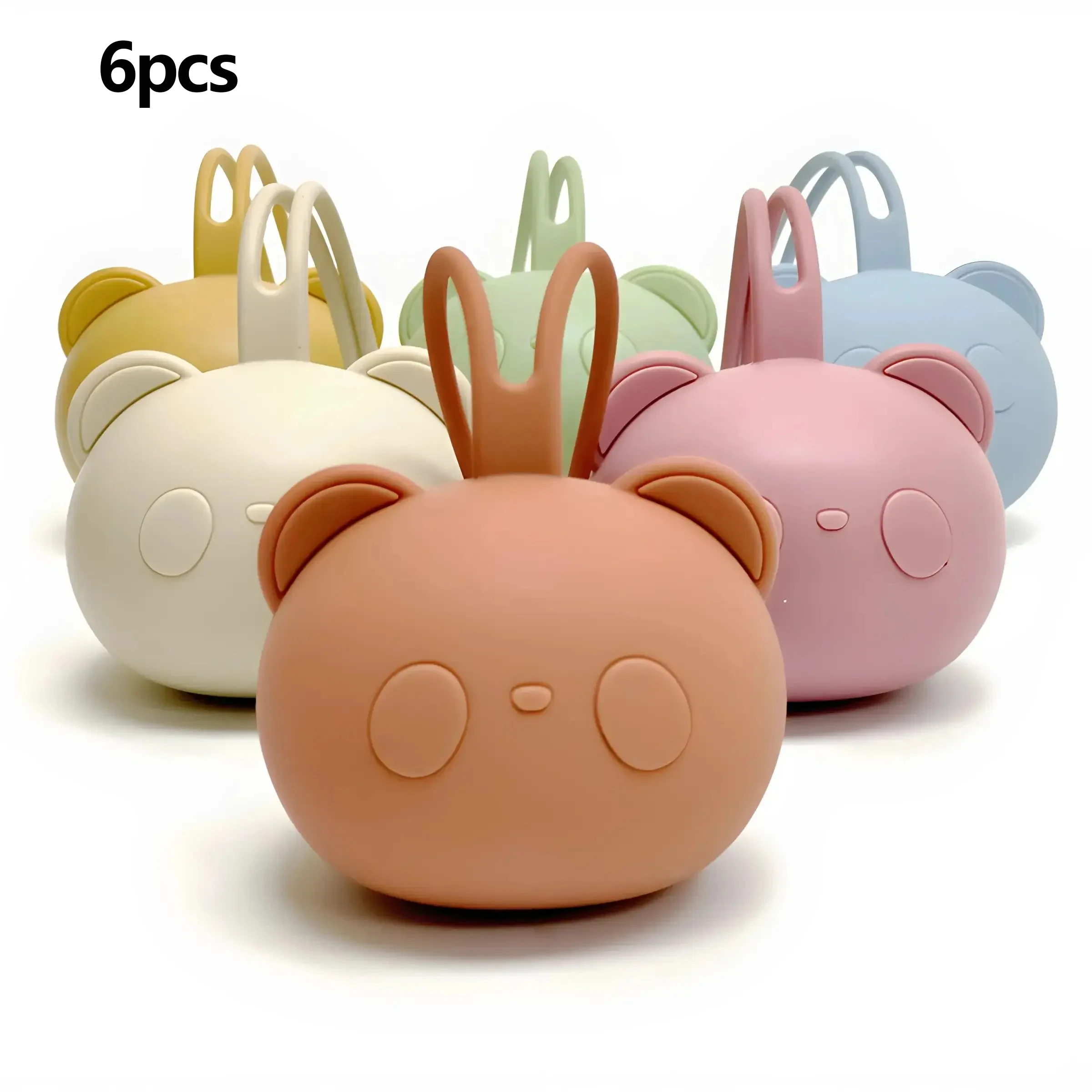 1/5pcs Bear Pacifier Bag Baby Soother Silicone Dust Organiser Bag Portable Baby Pacifier Chain Bag
