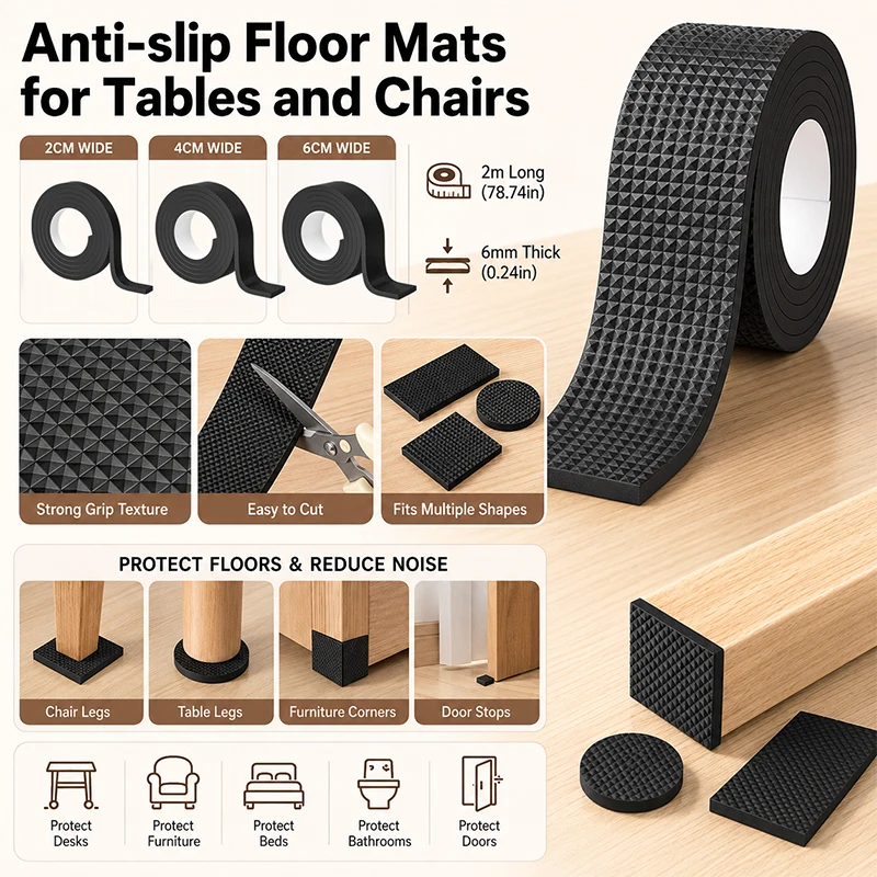 DIY Mute Mats Bumper Damper Anti-slip Furniture Pads Thick Non-Slip Pad Foot Cover Self Adhesive Table Chair Foot Protection Pad