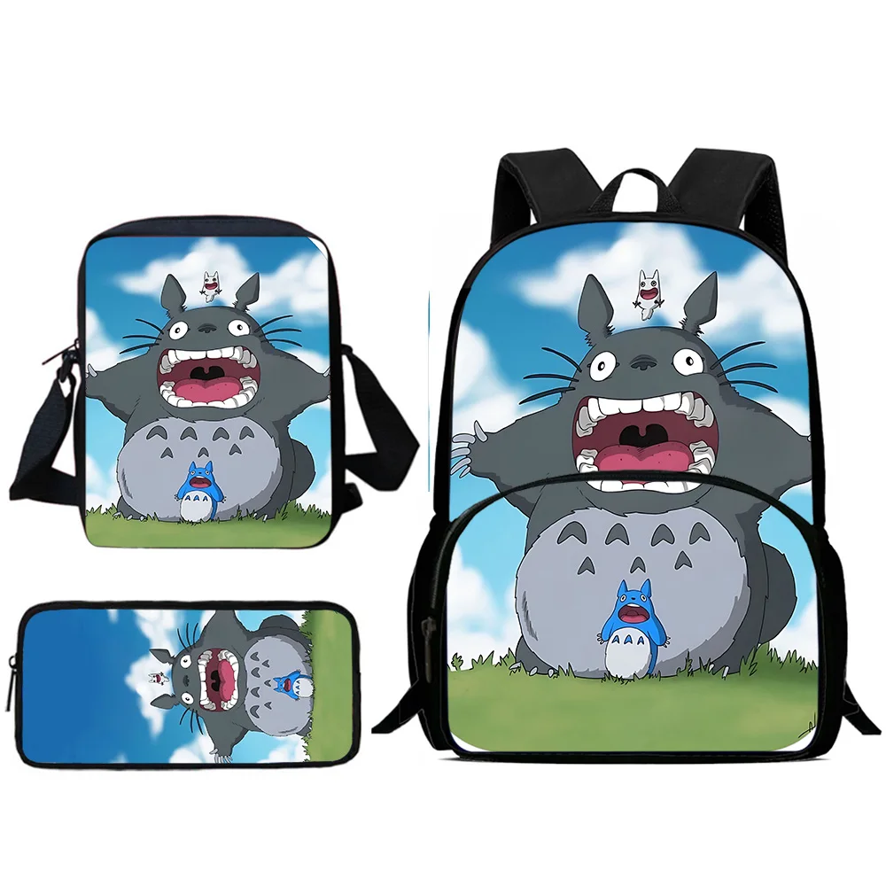 حقائب ظهر للأطفال كارتونية لطيفة على شكل حرف T-Totoros حقيبة كتف مقلمة للتلميذ حقيبة مدرسية ذات سعة كبيرة للبنين والبنات أفضل هدية