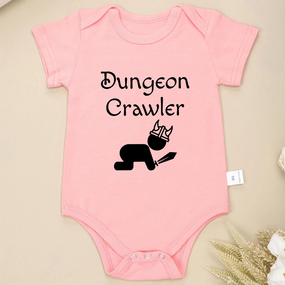 Dungeon Crawler Funny Cute Baby Boy Clothes Onesie Fashion Trend Home Casual Newborn Romper Cotton High Quality Infant Outfits