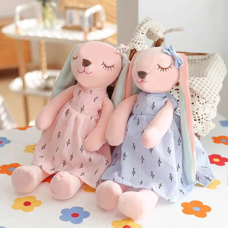 Peluche Montessori en forme de lapin pour bébé de 0 à 12 mois, jouet de couchage, doudou