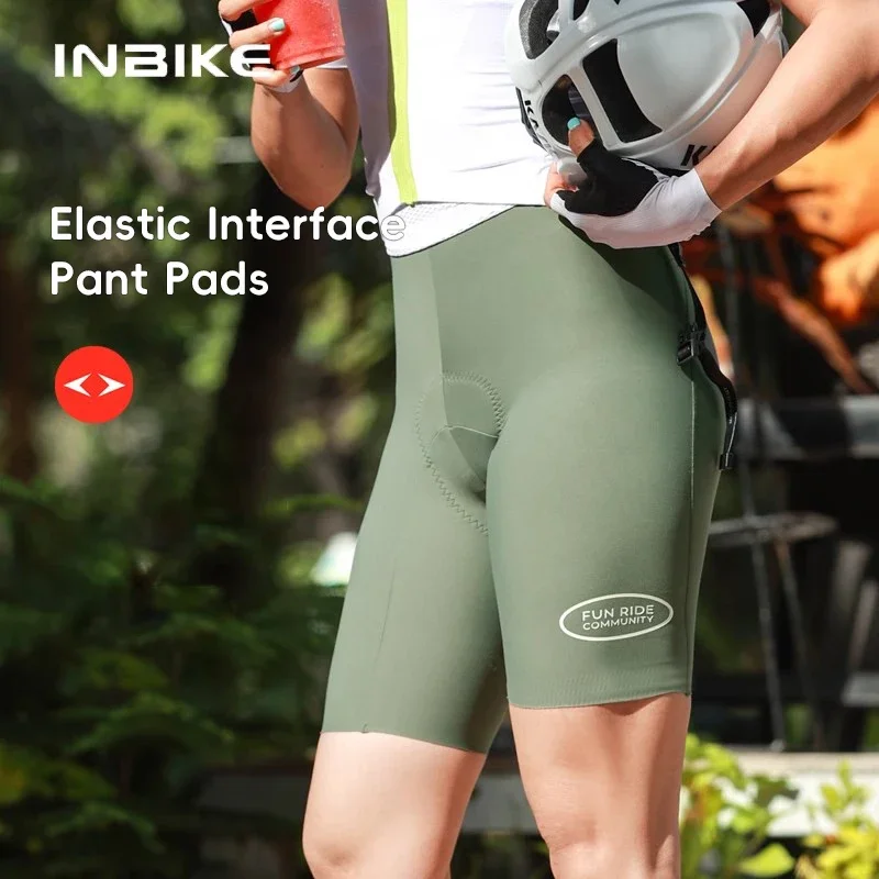 

INBIKE Women Bicycle Bib Shorts Elastic Interface Pads Breathable Shock Absorption Moisture Wicking MTB Road Bike Slim Shorts