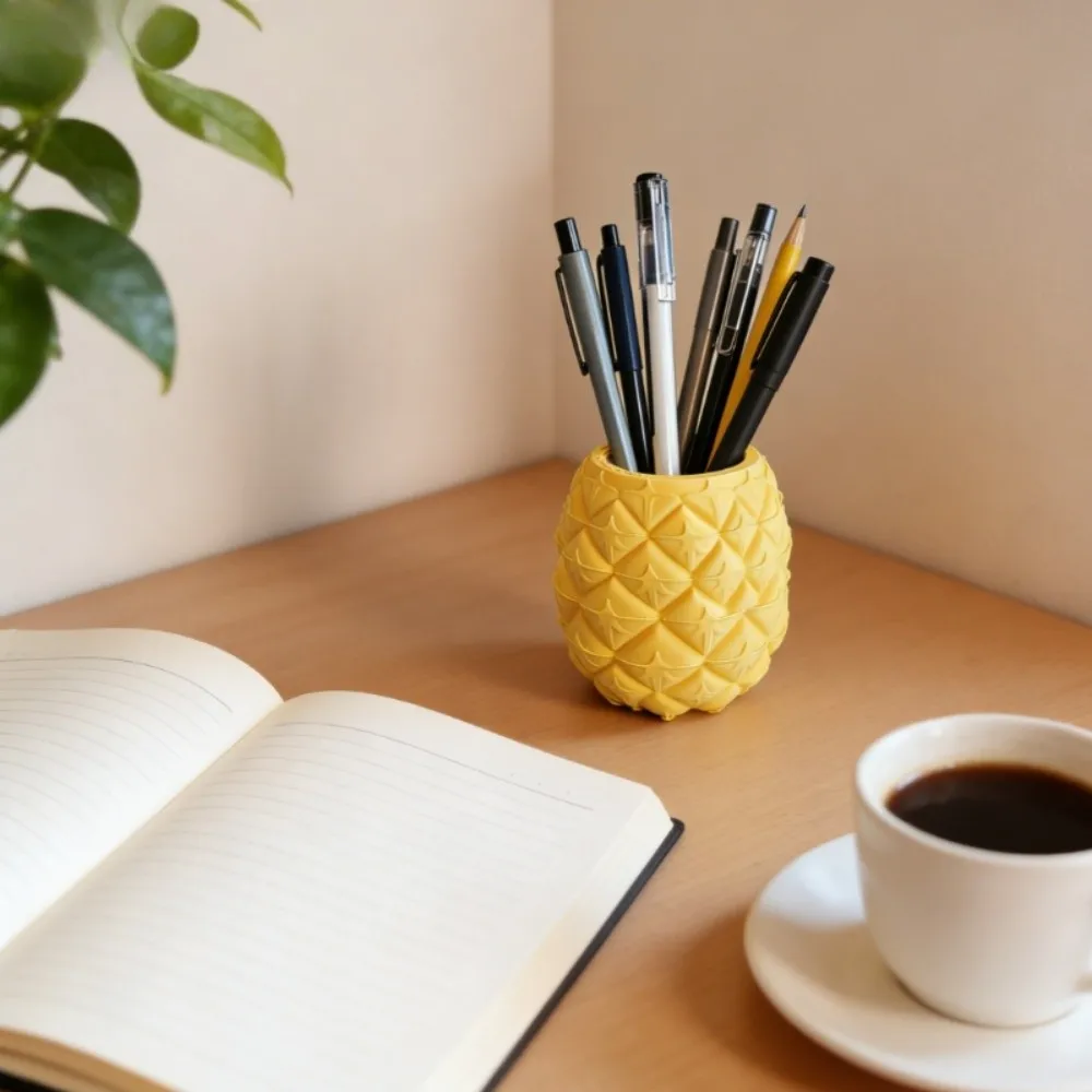 3D Printed Fruits Shape Pen Holder Creative Multi-function Desktop Organizer Home Decoration Ornaments Fruit Shaped Flowerpot