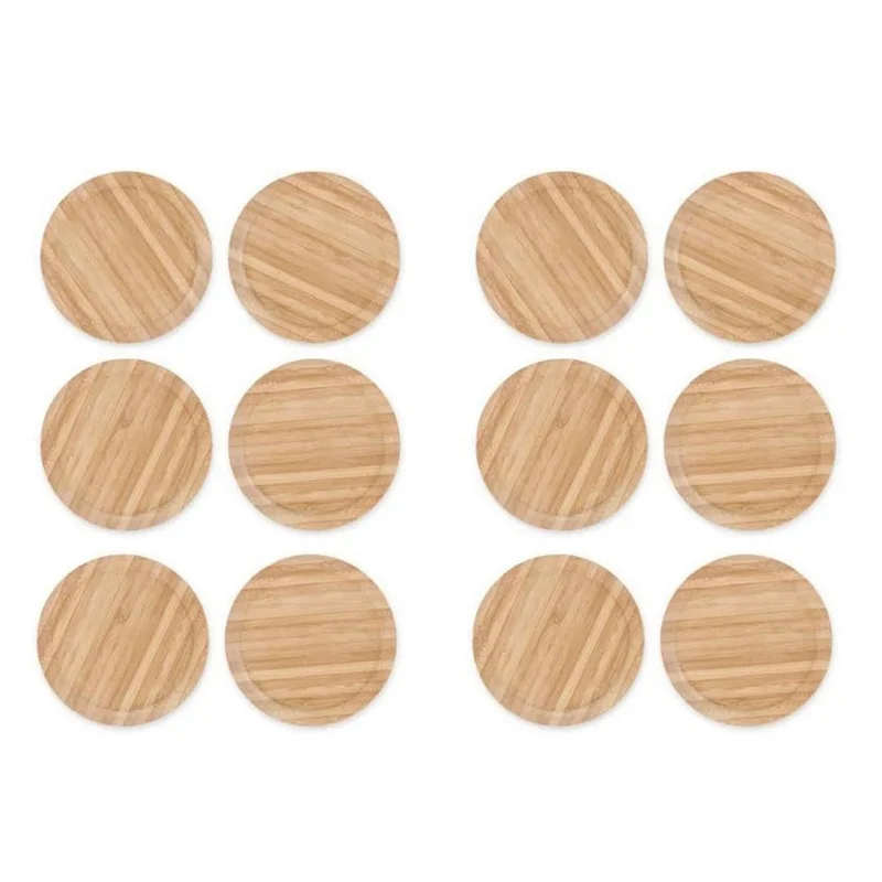 

AT63-12 PCS Wine Glass Covers Wood Drinking Glass Lids To Keep Bugs Out Wood Water Glass Toppers Keeps Debris And Dust