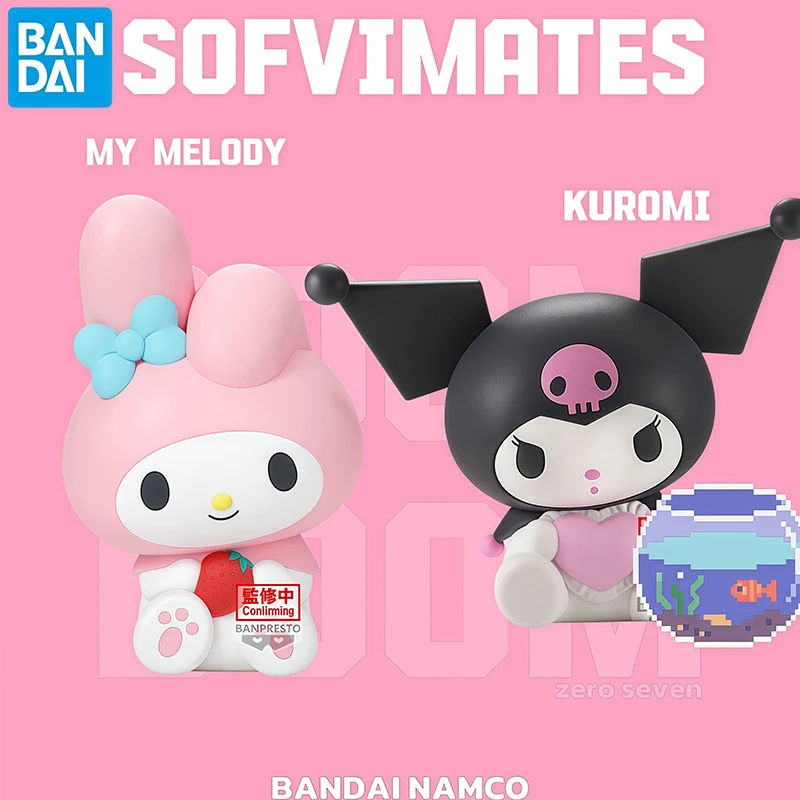 

Подлинная фигурка BANDAI NAMCO BANPRESTO Kuromi My Melody SOFVIMATES, ПВХ в наличии, коллекционная фигурка, игрушки, украшение для рабочего стола, подарок