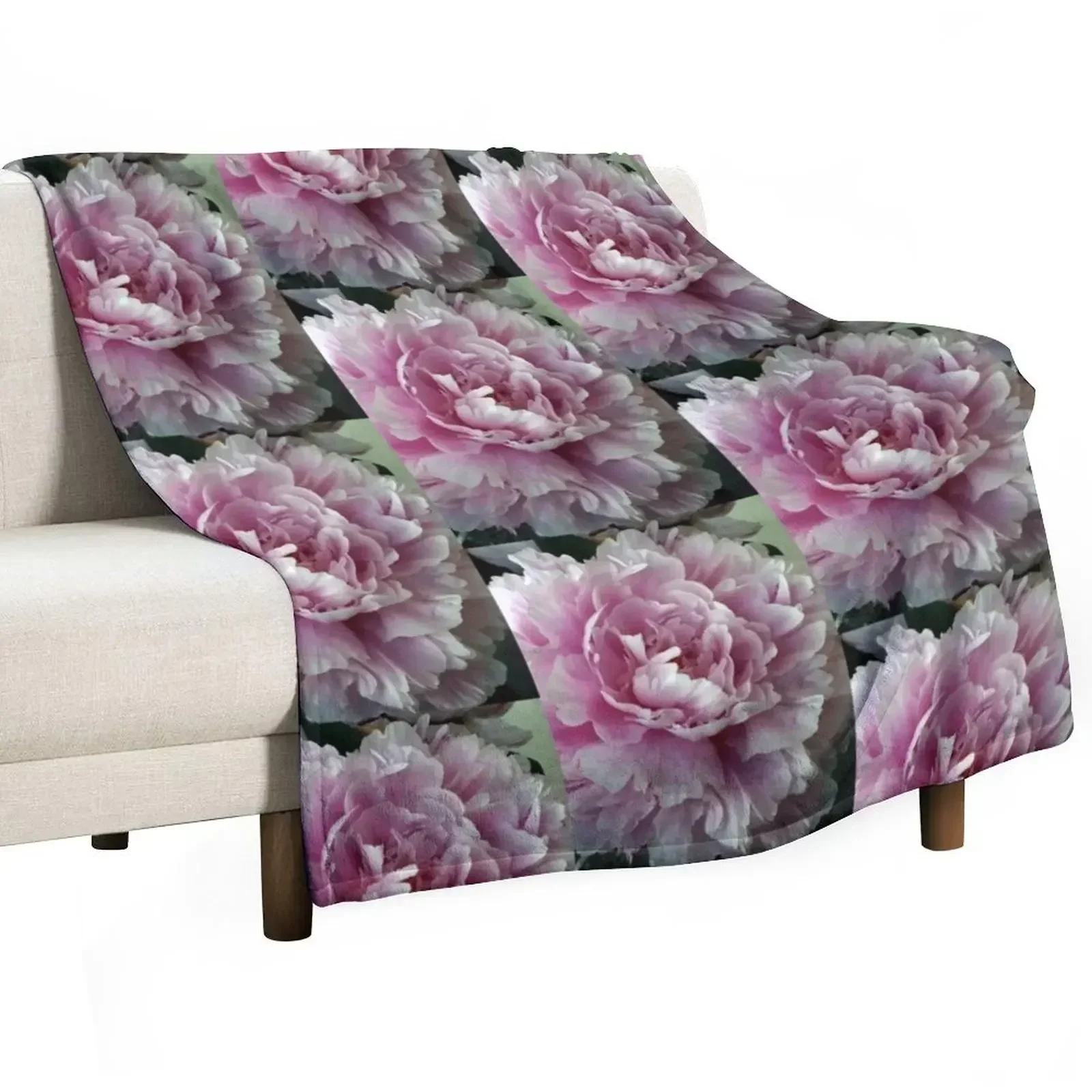 Peonies Throw Blanket sofa bed Soft Plush Plaid Blankets