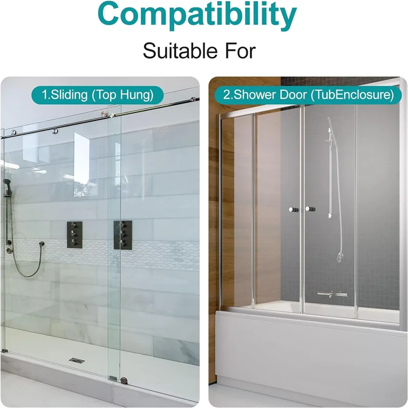 LICE-M6219 Sliding Shower Door Bottom Guide For Sliding Shower Door (Top Hung) Shower Door Guide 1/2 In Channels 2 Pack