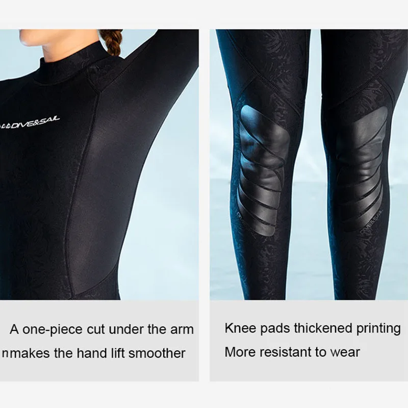 Oulylan Equipment 3mm Neoprene Wetsuit One-piece Women Men Long-sleeved Diving Suit Scuba Spearfishing Surfing Warm Swimsuit