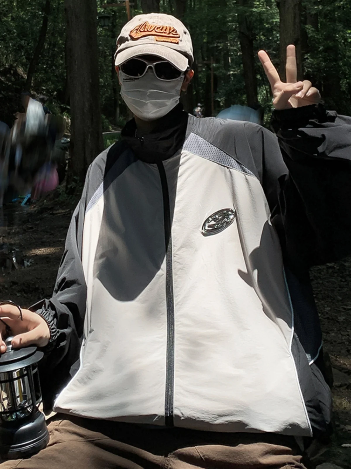 

Мужская летняя свободная куртка из ледяного шелка с охлаждающим эффектом, защитой от солнца, для активного отдыха, альпинизма, в стиле Color Block, модная, в американском стиле