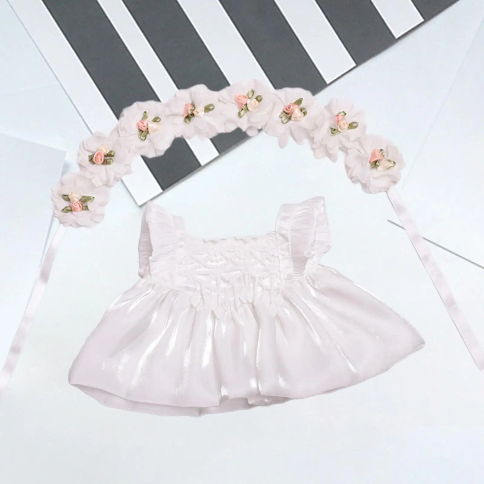 

Stuffed Doll Princess Dress with Headband Outfit, Dress Up DIY Costumes, Make Your Own Dolls for 38cm Dolls