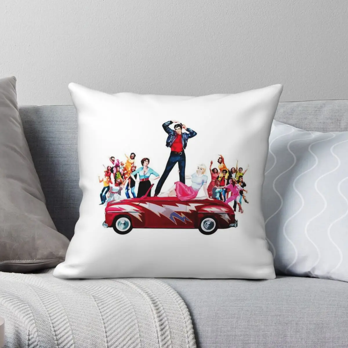 Grease Is The Word Square Pillowcase Polyester Linen Velvet Printed Zip Decorative Pillow Case Home Cushion Cover