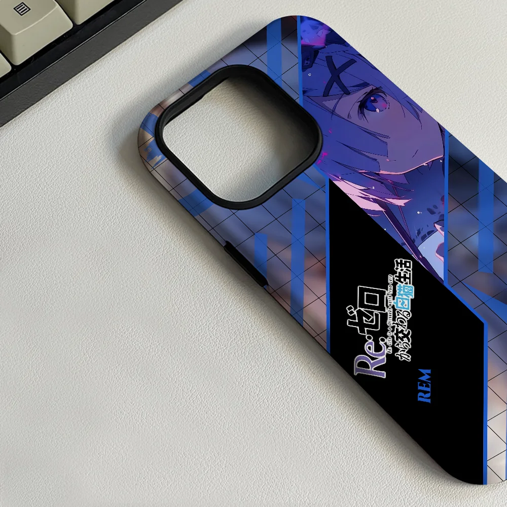 Etui na telefon Re Zero Rem Film Shell do iPhone'a 16, 15, 14, 13, 12, 11 Pro Max Plus