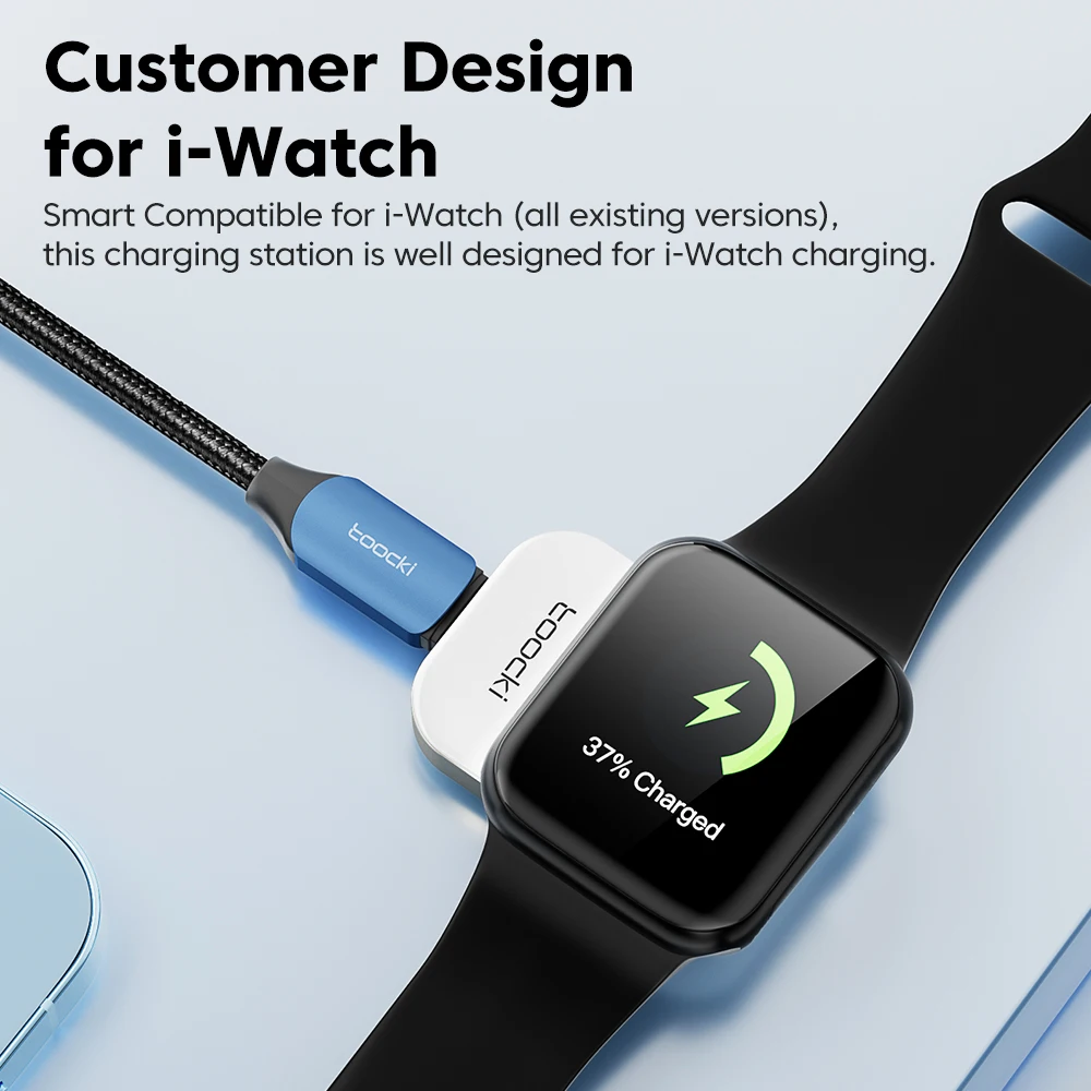 Toocki Apple Watch Wireless Charging For apple Watch Series 7 SE 6 5 4 IWatch Magnetic USB Charger for iWatch Accessories