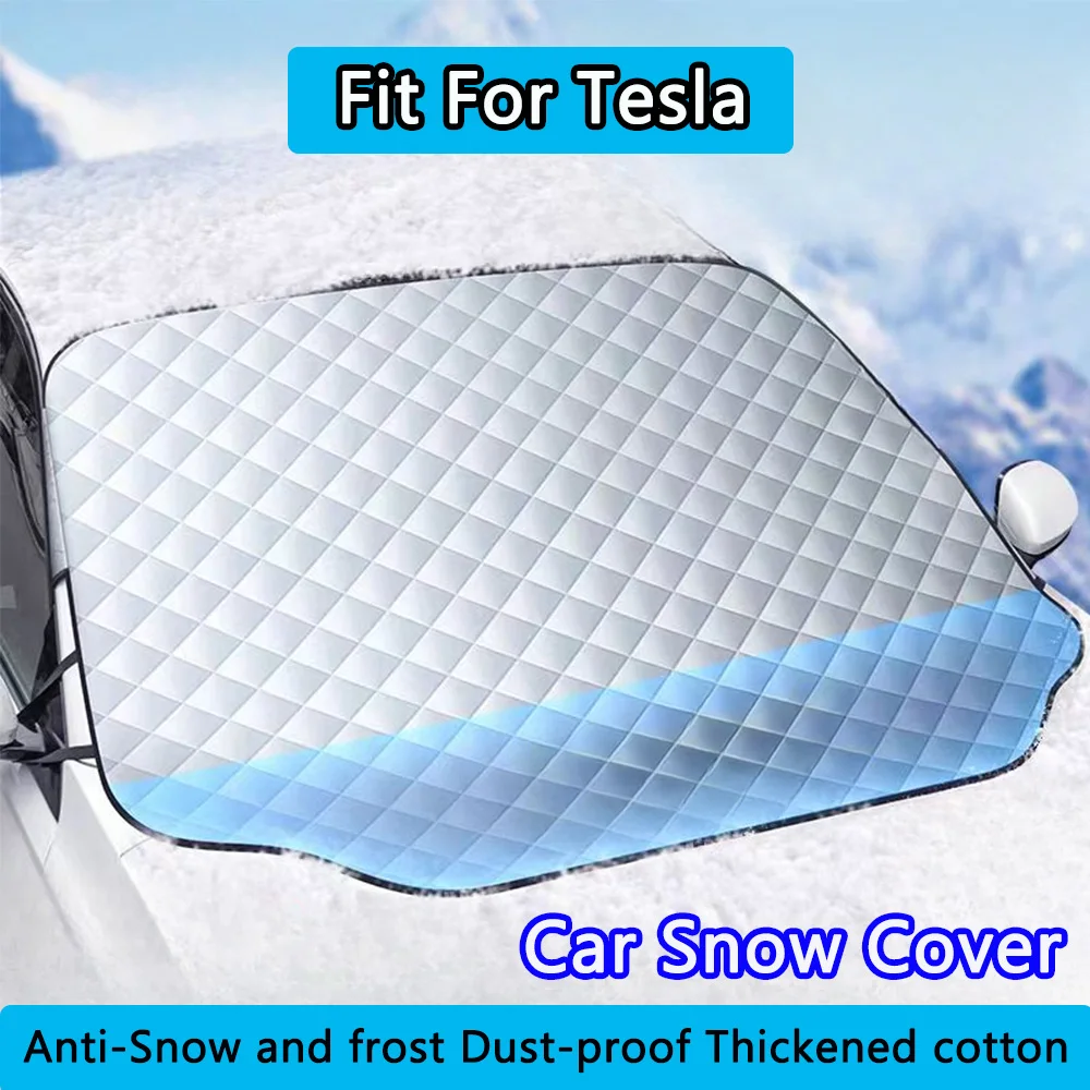 Fit Voor Tesla Model 3 X S Model Y Roadster Auto Anti-Sneeuw Cover Auto Voorruit Anti Ijs Vorst Sneeuw Zonnescherm Beschermend