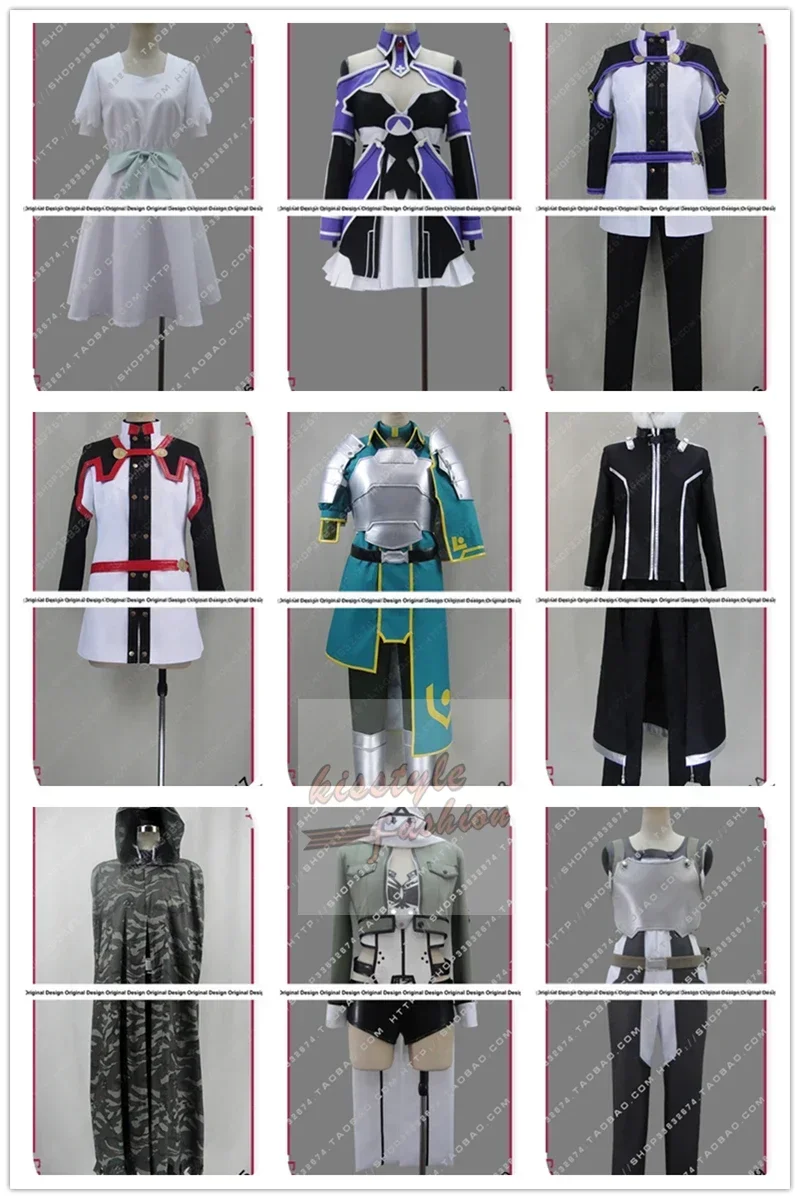 Sword Art Online SAO Asuna Yuuki Kirito Kazuto Konno Yuuki Cosplay Costume,Customized Accepted view 2