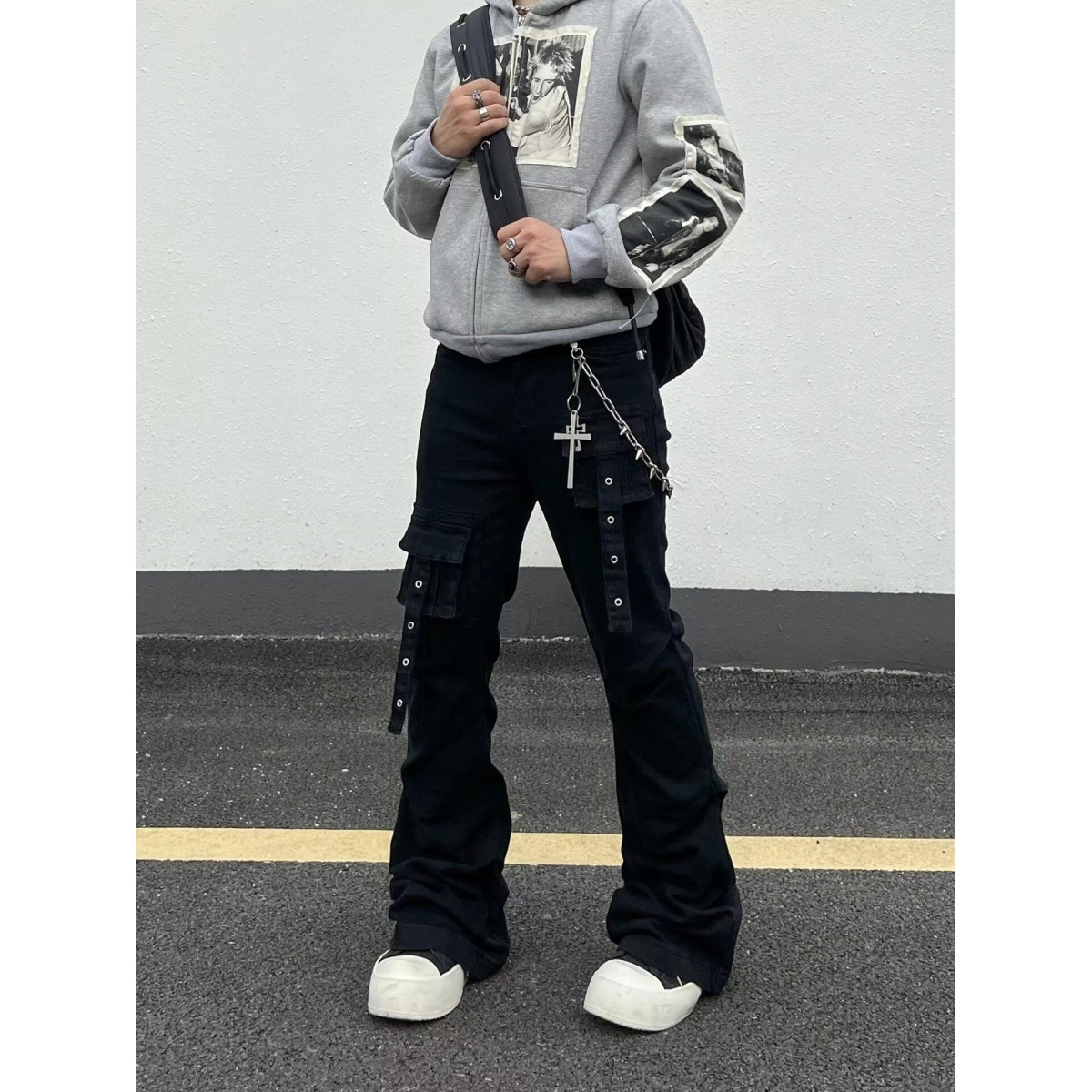 

Мужские джинсы Bla с высокой талией, прямого кроя, в стиле рабочей одежды, Cleanfit, американский уличный стиль, зауженные, с расклешением, осенняя коллекция