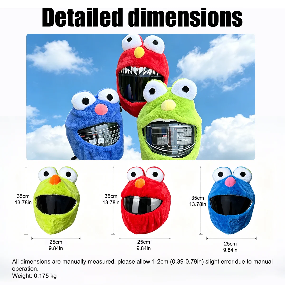 Motorcycle helmet protective head cover cartoon fluffy plush fun personalized helmet cover increases riding pleasure