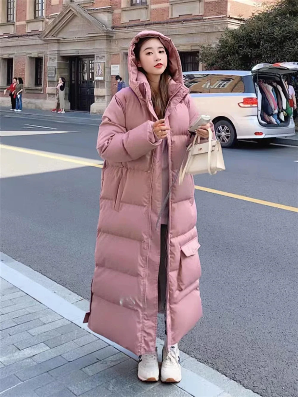 

Cotton Jacket Length, Korean Version Loose Hooded and Thickened Art Exam Down Jacket, Popular Women's Winter 2024