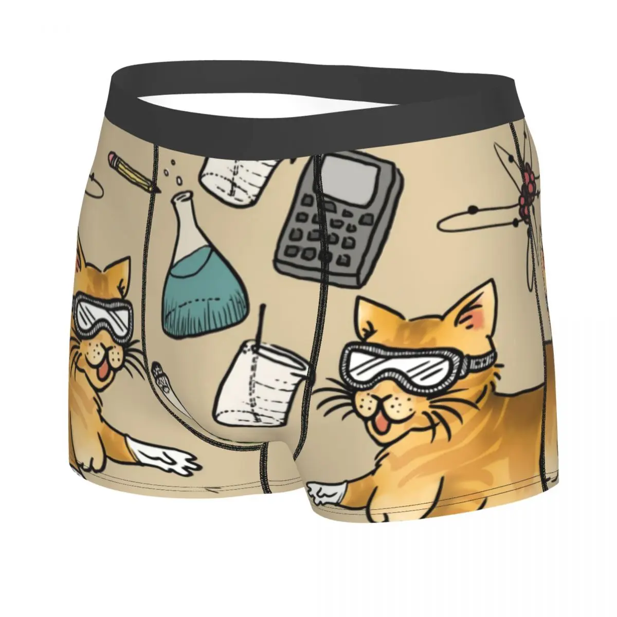 Stem Cats Boxer Shorts For Homme 3D Print Science Chemistry Biological Underwear Panties Briefs Soft Underpants