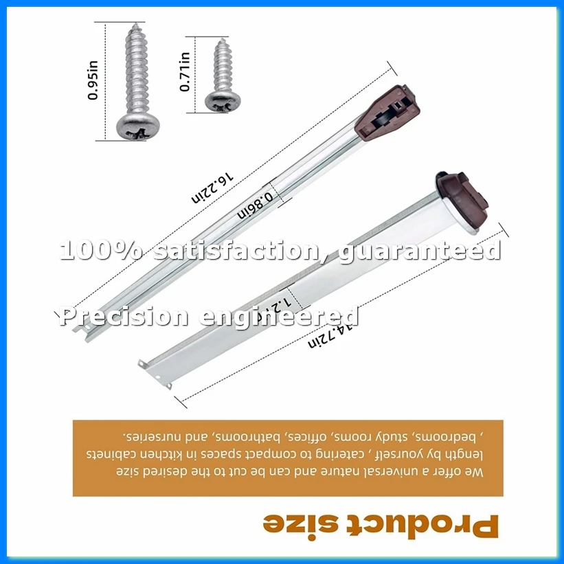 Metal Drawer Slide Replacement for Various Dressers and Nightstands, Drawer Track and Rail Kit with Metal Support Plate-A73M