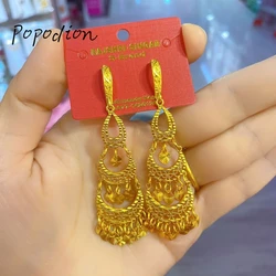 Popodion New 24K Gold Plated Tassel Women's Earrings Wedding Party Gift YY10367