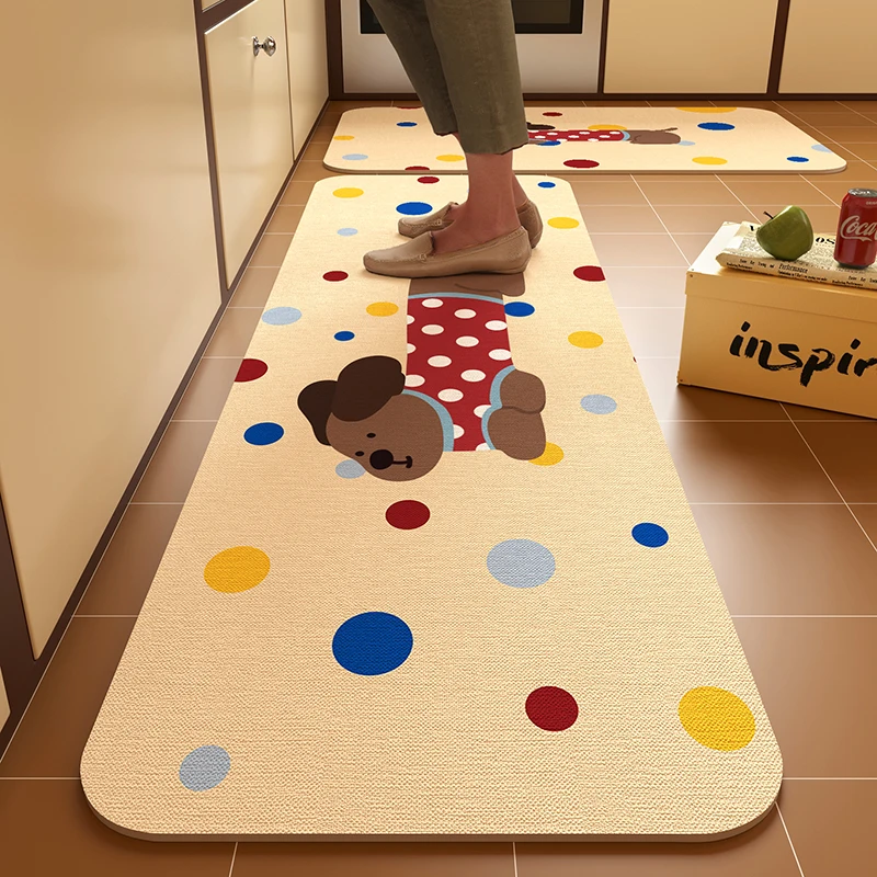 VIKAMA Budding Diatomite Carpet Scandinavian Style Non-Slip Water-Absorbent Mute Kitchen Breakfast Area Home Decoration