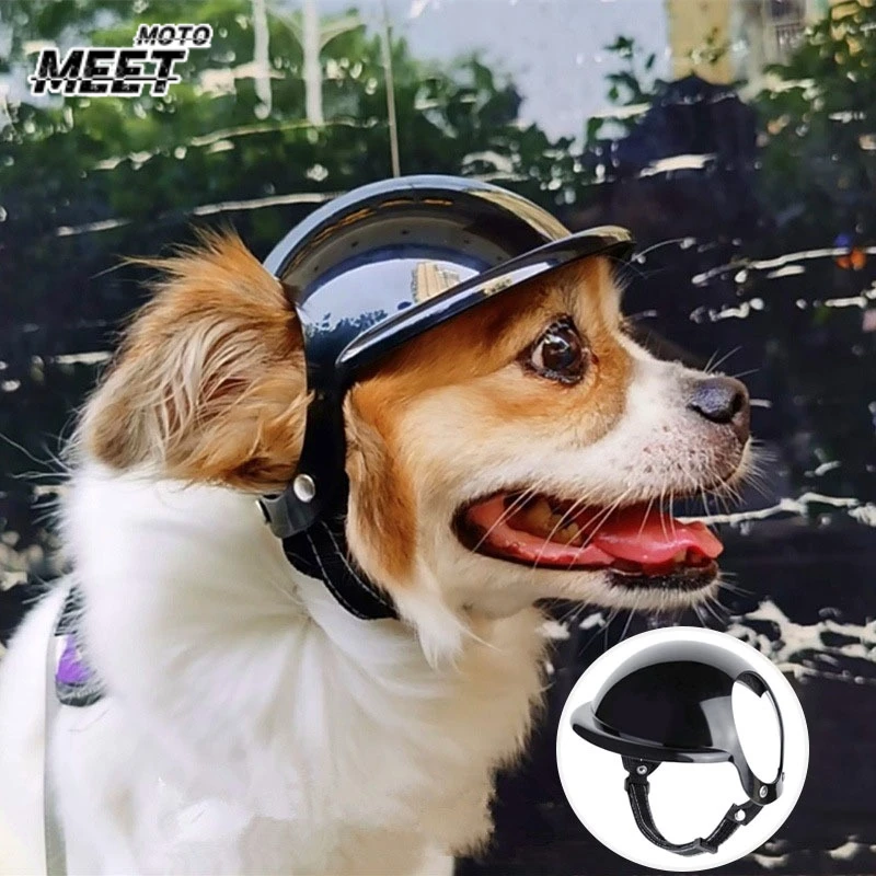 

Dog Helmet and Dog Goggles for Small Dogs-Pet Motorcycle Helmet Hat with Ear Holes Adjustable Straps for Puppy Riding