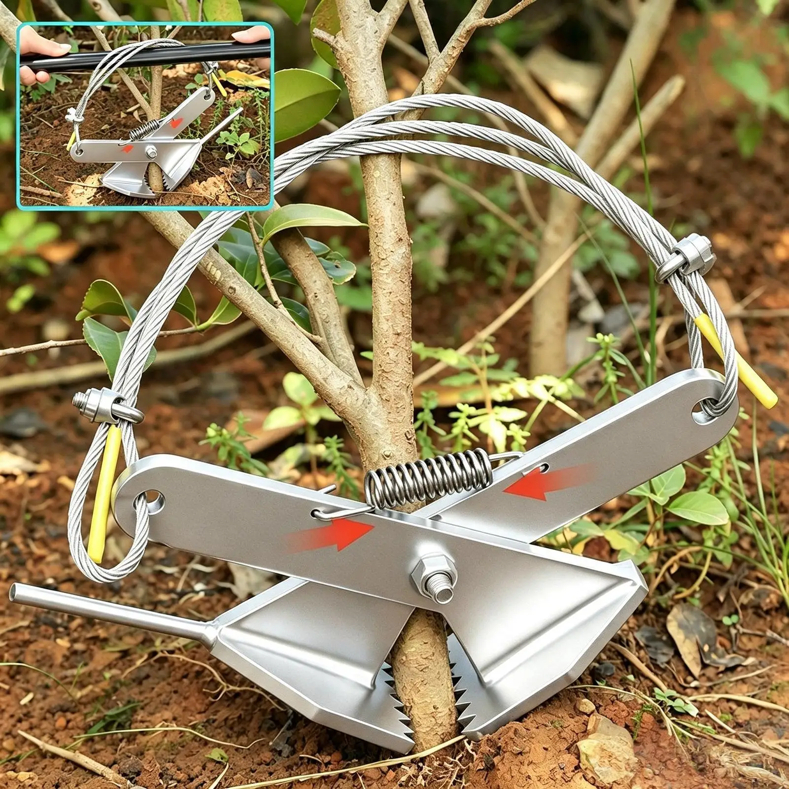 Root Puller Manual Ergonomic Metal Anti-Slip Rustproof Uprooter Gardening Wood Post Root Puller For Planting Landscaping Outdoor