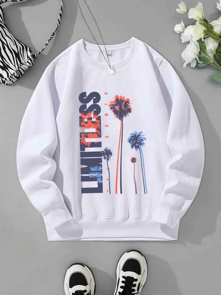 Funny Tree And Letter Printing Male Sweatshirts Harajuku Personality Clothes Casual O-Neck Sweatshirt Autumn Warm Tracksuit Men