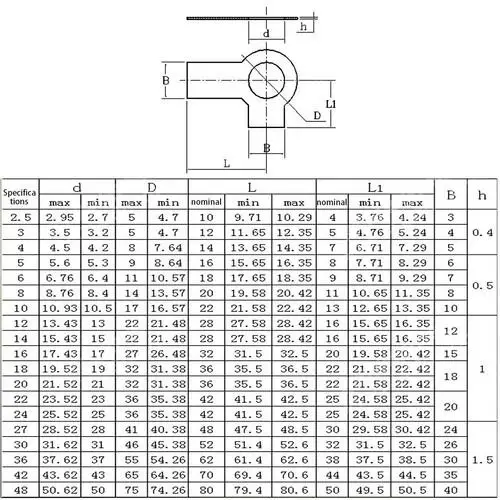 M3 M4 M5-M22 304 Edelstahl Einzigen Lug Kragen Locking Stop Tab Washer Mit Lange Tab – Detail 1