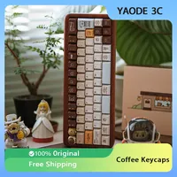 FBB Original Keycap Otter Coffee Hot Sublimated Cute Personality Color Capibara PBT Keycap Office For Keyboard PC Accessories