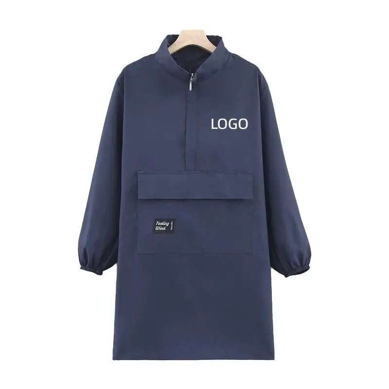 Men Women Waterproof And Stain Resistant Overalls High Necked Workwear Kitchen Home Cooking Long Sleeved Apro Customized Logo