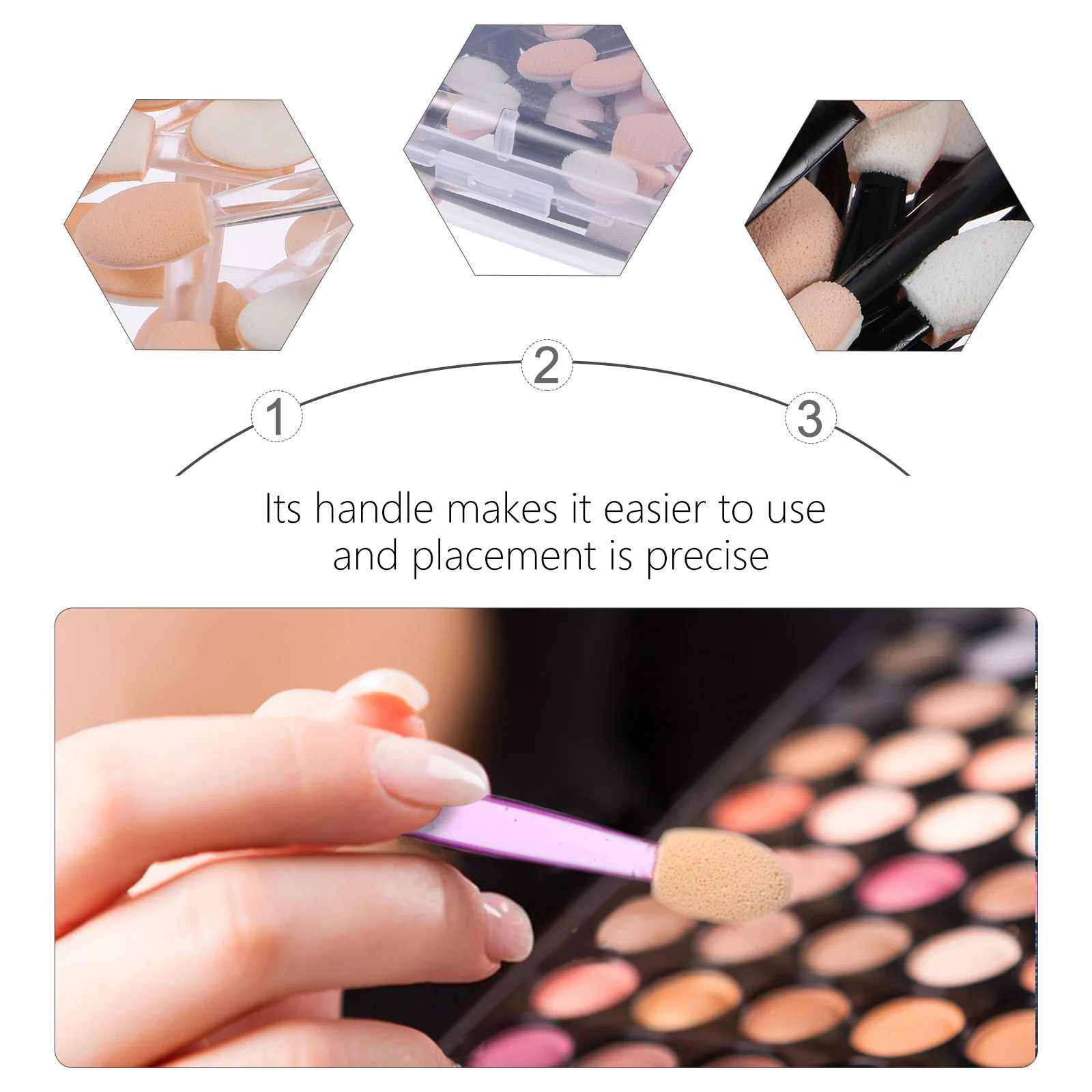 

250pcs Dual Sided Eyeshadow Sponge Applicators Lightweight Portable Disposable Makeup Brushes For Travel Daily Use