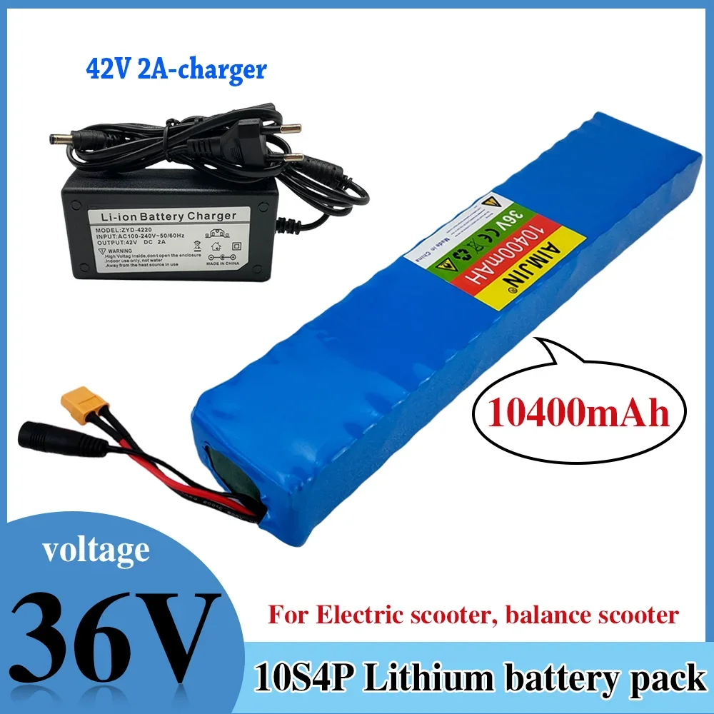 

New 18650 battery pack 10s4p 36V 100AH high power 600W, suitable for electric scooters, bicycles, with charger